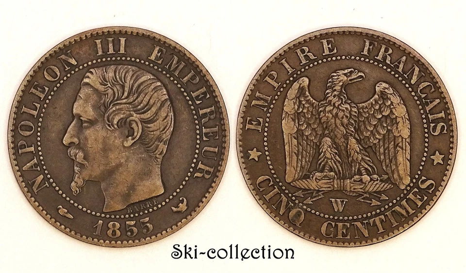 5 Centimes 1855 W (Lille) Napoléon III°. Bronze - Photo 1/1
