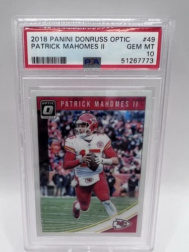 Patrick Mahomes II 2nd Year, 2018 Panini Donruss Optic #49 PSA 10, Chiefs