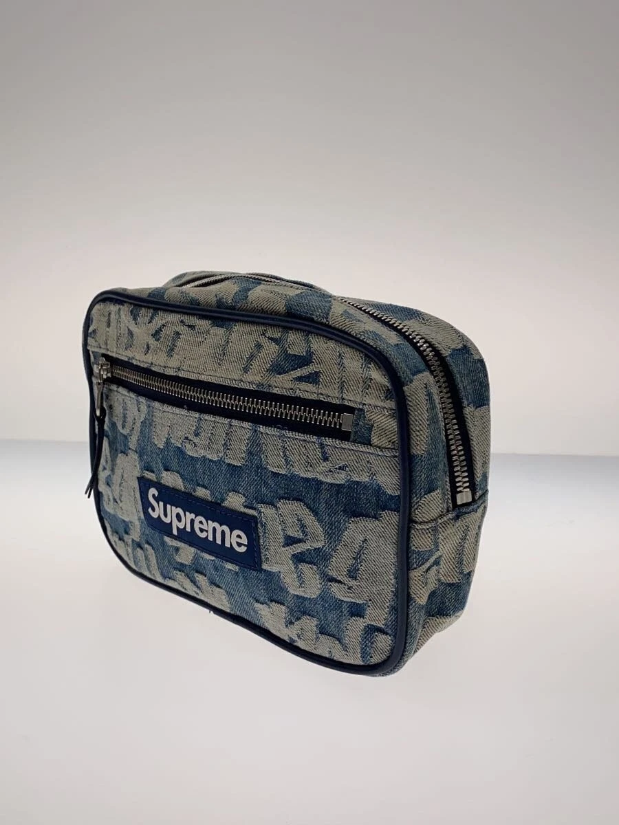 Supreme 22Ss/Fat Tip Jacquard Denim Sac à Taille/Sac à Taille/Coton