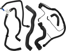 6 Pcs Engine Radiator Coolant Hose, Heater PCV Pipe, Black 