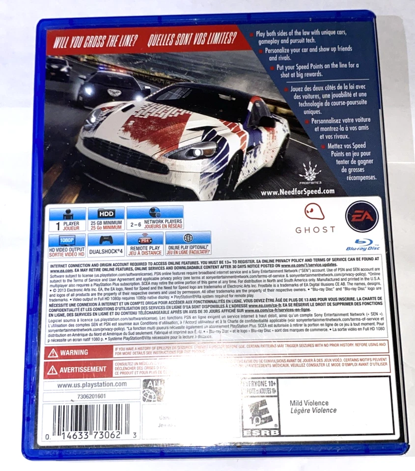 Need for Speed: Rivals Sony PlayStation 4 PS4 Complete CIB - Image 2 of 4