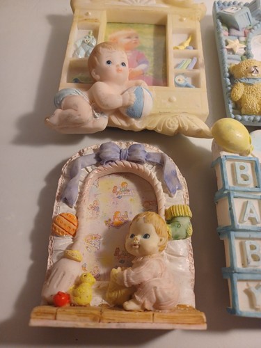 Lot of 4 - Vintage 3D Childrens Kids Baby Frames -Newborn Bears - Picture 3 of 7