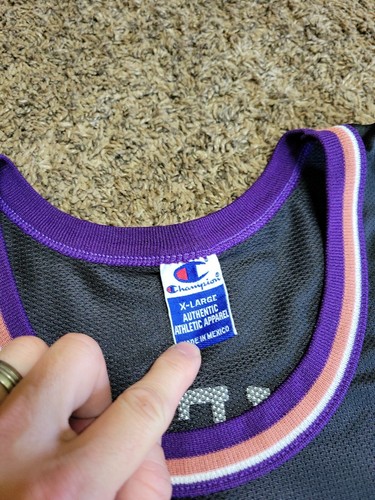 Vtg Champion NBA Utah Jazz Deshawn STEVENSON #2 NBA Jersey Black Sz 44 L 48 XL - Picture 8 of 13