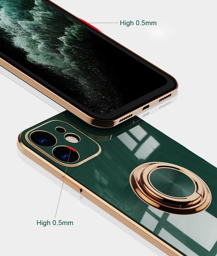 Luxury Plating Ring Stand Case For iPhone 15 14 13 12 11 Pro Max XS XR 8 7 Plus - Picture 9 of 19