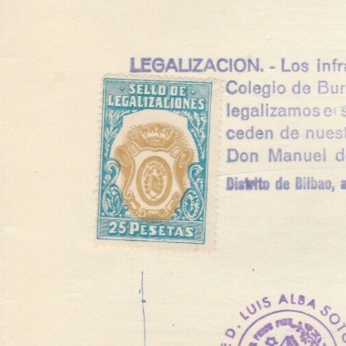SPAIN Rare Consular Revenue 2X 25P. Tied Diplomatic Doc. Cairo 1975 - Picture 1 of 4