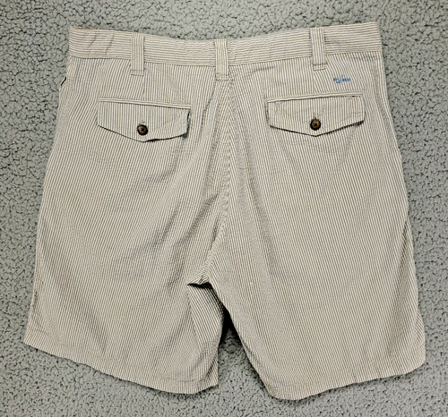 Sperry Top-Sider Hickory Striped Shorts Mens 36 White Cotton Bermuda - Picture 6 of 14