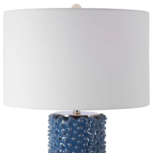 Uttermost Ciji Coastal Ceramic and Fabric Table Lamp in Deep Indigo Blue - Picture 3 of 8