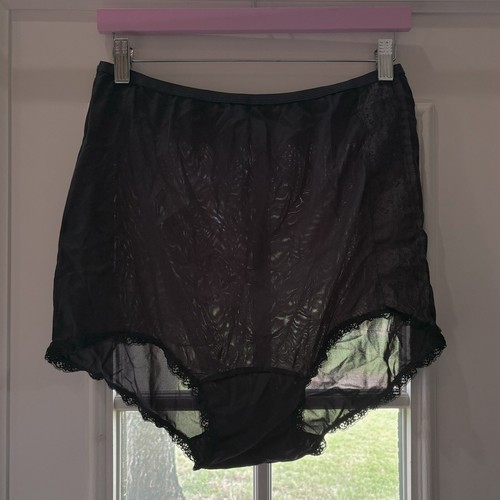 Vintage 60er Jahre Pinehurst Strick Nylon schwarz Spitze Pilz Zwickel Sissy Höschen