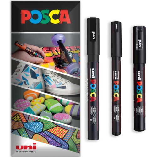POSCA Paint Marker Pen - Water Based Permanent Multi Surface - Packs of 3 Pens - Picture 48 of 62