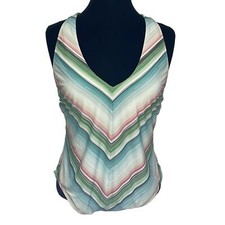 Jantzen Size 16 one piece bathing swimsuit. Woven back straps. Colorful stripes.