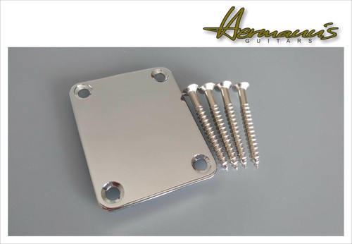 Halsplatte /Neckplate groß, 64 x 51 mm, verchromt, mit Befestigungsschrauben