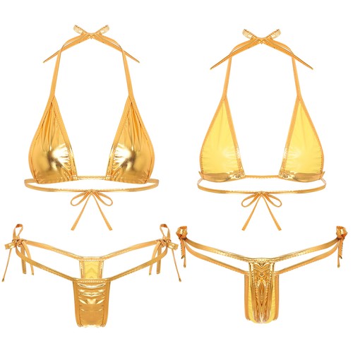 Women Lingerie Unlined Set Tempting Bra Wireless Thong Nightclub Swimwear Cup - Picture 69 of 109