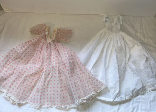 Vtg “Cissy” Madame Alexander Pink White Polka Dot Robe Dress & Nightgown Tagged