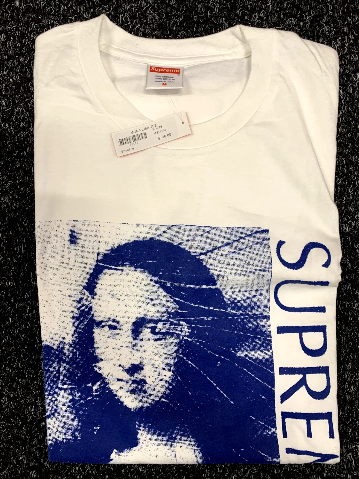 T shirt Supreme SS18 Mona Lisa blanc NEUF taille moyenne