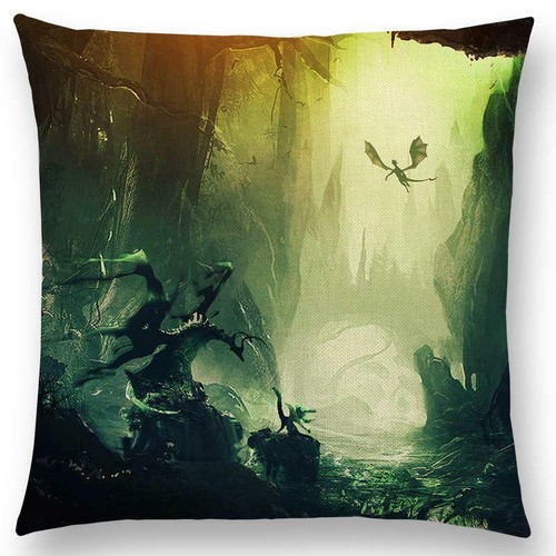 Newest Dragon Cushion Cover Destruction Fierce Battle Powerful Pillowcase - Picture 33 of 37