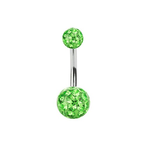 Various Bar Navel Belly Button Ring Barbell Coated CZ Crystal Ball Body Piercing - Picture 9 of 14