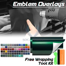 PET Super Gloss Metallic Vinyl Wrap For Chevy Bowtie Emblem Overlay Sheet Decal