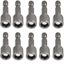 5/16'' Nut Driver Bit Sets, 10 PCS Hex Magnetic Power Impact Nut Setter Socke.