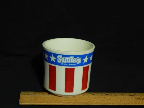 VTG Sambo's Restaurants Mug Stars Stripes Red White Blue Retro USA Coffee Cup