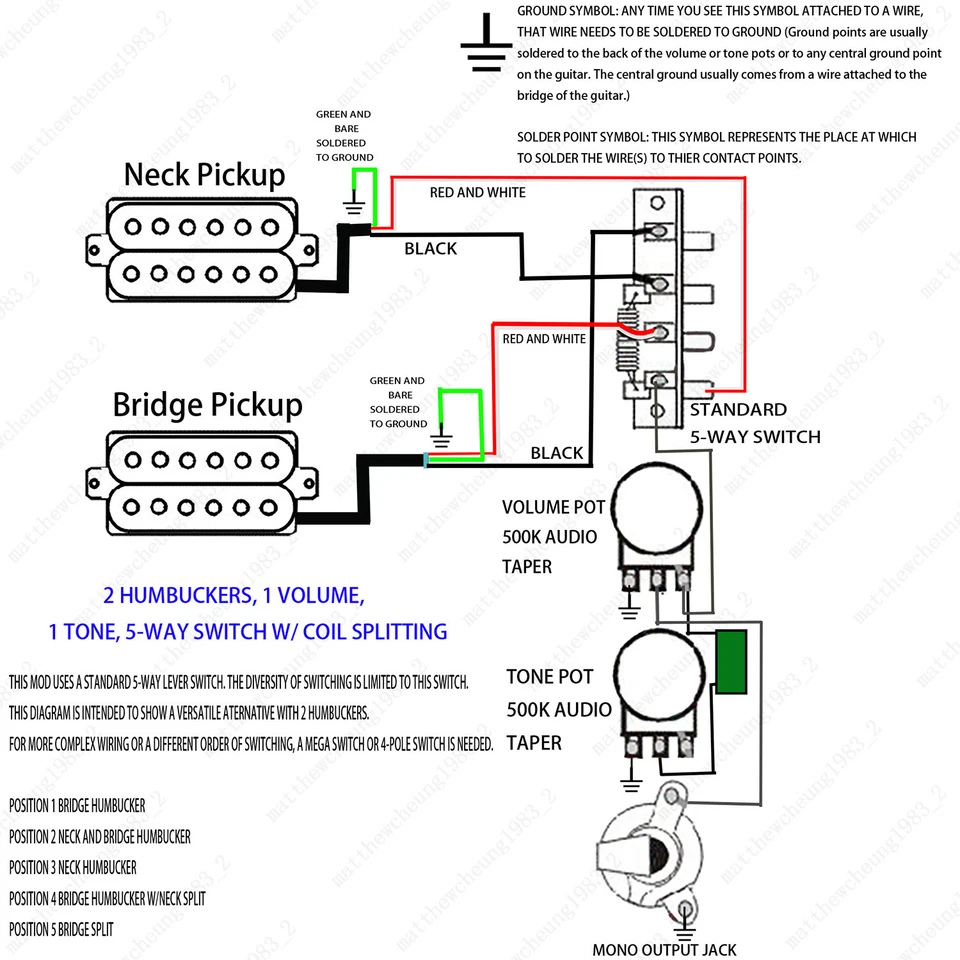 Guitarra Humbucker Pasiva Pastilla Cuello/Puente 50mm 52mm Imán Cerámico 16 Colores Foto 4 de 4