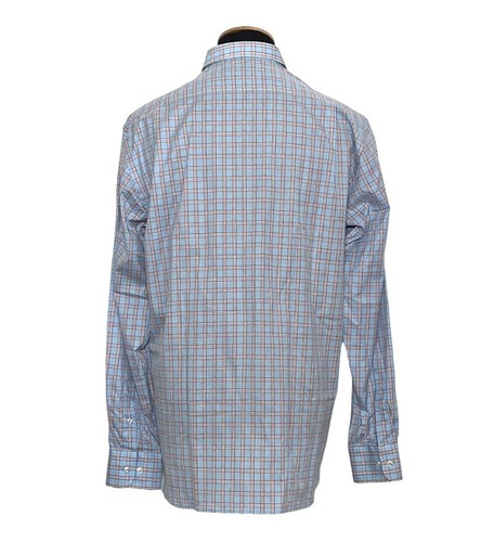 Camisa de hombre PAUL & SHARK manga larga azul claro a cuadros algodón NUEVA ETIQUETA - Imagen 6 de 10