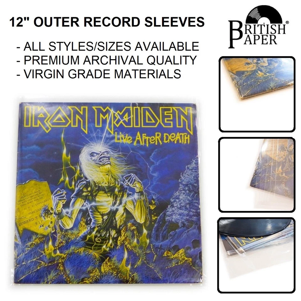 12" Record Sleeves Outer Plastic Vinyl Covers Anti Static Bags 12 inch LP Albums - Image 2 of 4