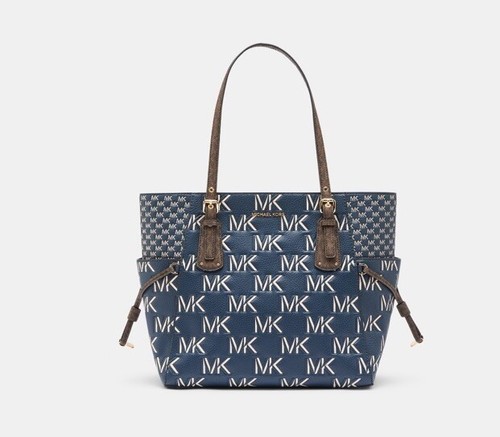 BNWT Luxury Michael Kors Blue And Brown Tote RRP $499 - Picture 4 of 5