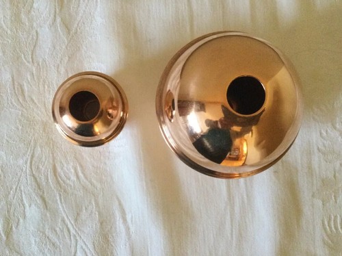 SET OF 2 POLISHED COPPER BALLS FOR A WEATHERVANE - 4" AND 2 1/4" - Picture 2 of 3