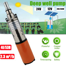 ZYIY Solar Tauchwasserpumpe 12/24V Tiefbrunnenpumpe für Zuhause 200W/260W Orange