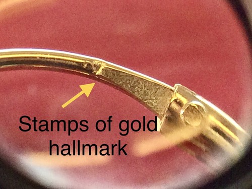18K Gold Earring Hoop Handmade Vintage 75% Yellow Gold Earring for Men Women - Picture 7 of 12