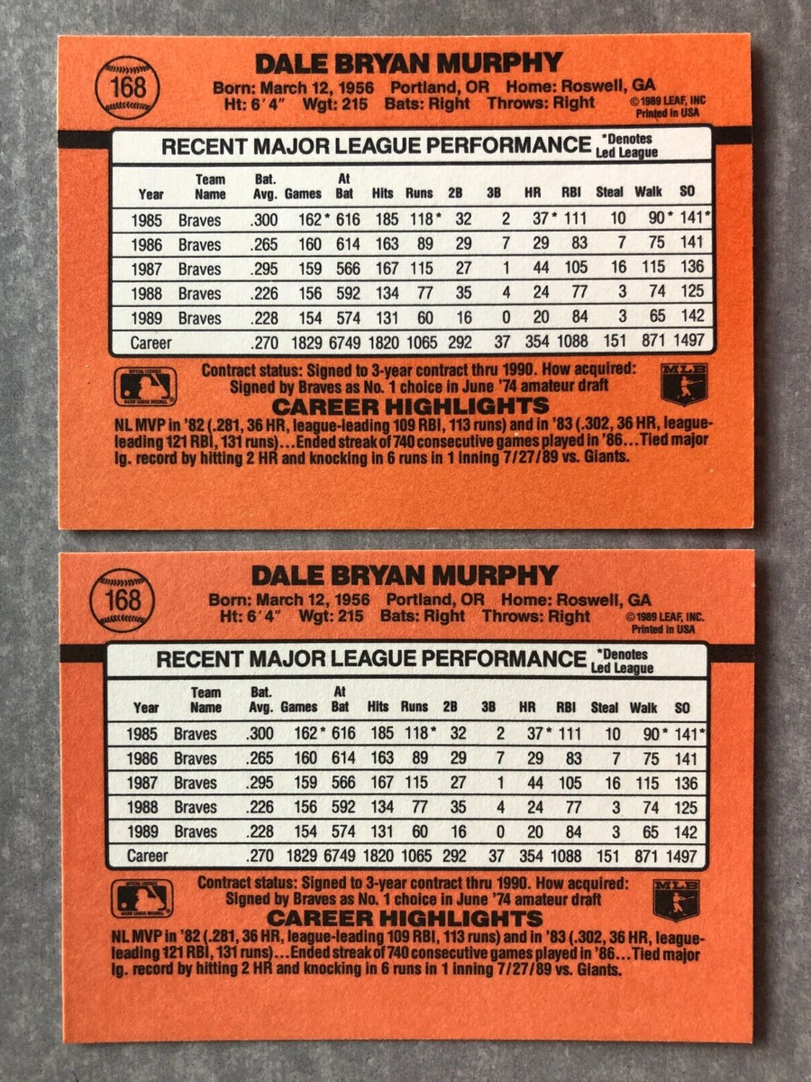 1990 Donruss DALE MURPHY 