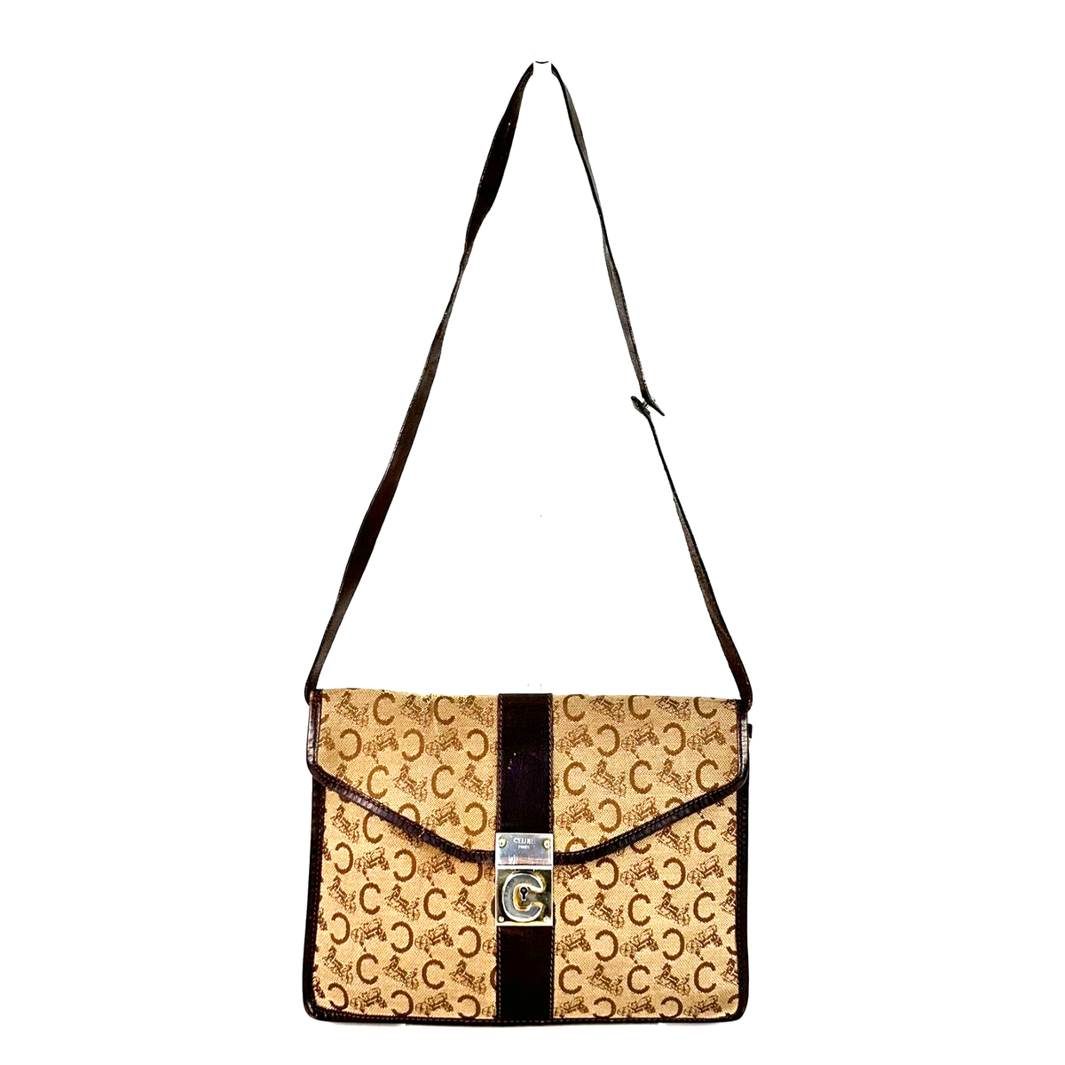 【CELINE】vintage horsebit macadam triomphe bag★ショルダー Auth Celine horse logo vintage macadam triomphe shoulder bag