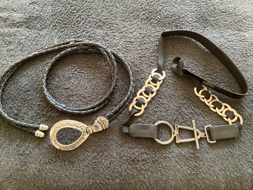 Sandy Duftler Designs Black Silver Color Toggle Buckle & Brighton Double Braid