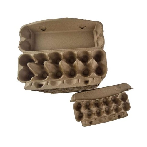150 X Brown Full Dozen Carton 12-Egg Recyclable Egg Cartons - Curved Edge - Picture 4 of 10