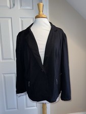 BLAZER - Chico's - Black Knit - White/Black Polka Dot Lining - Size 3 16/XL
