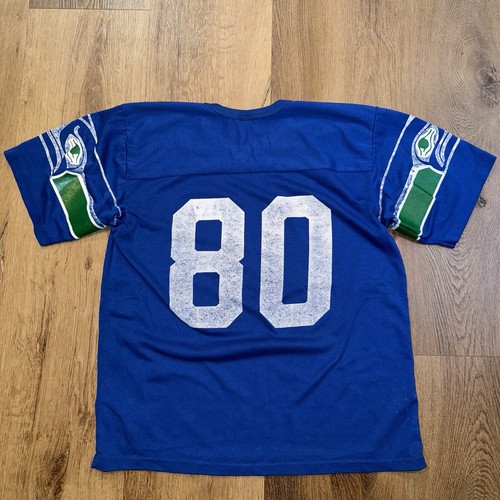 Vintage Seattle Seahawks Jersey Shirt Mens Steve Largent 80s Rawlings NFL Large - Picture 16 of 17