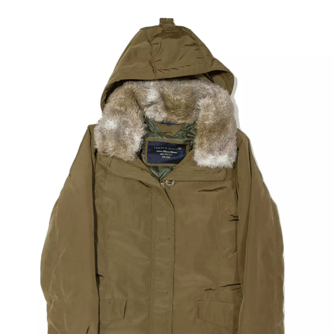 Tommy hilfiger brown best sale coat