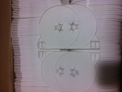 10 pcs 2-Disc Double White DVD Tray, Made in the USA,1131Q