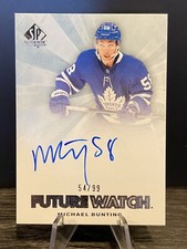 2021-22 SP Authentic Retro SP Rookie Future Watch Auto Michael Bunting /99 Leafs