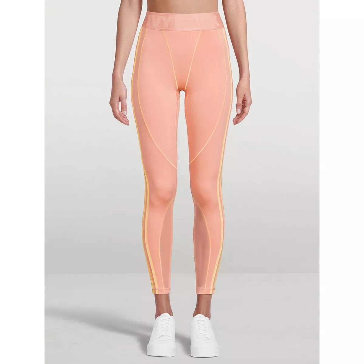 IVY PARK High-Waisted Leggings With Mesh Panels Pink Light Small Adidas  Logo