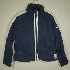 Gaastra Women's Blue White High Neck Hidden Hood Sailing Style Jacket Xl