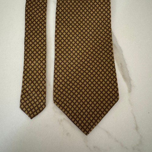 Brooks Brothers Makers Tie Men's Geometric All Silk Necktie Handmade In USA - Picture 3 of 7