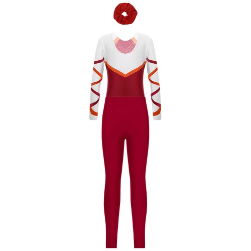 Kids Girls Unitard Ballet Bodysuit Swim Rompers Athletic Jumpsuit And Hair Tie - Picture 24 of 59