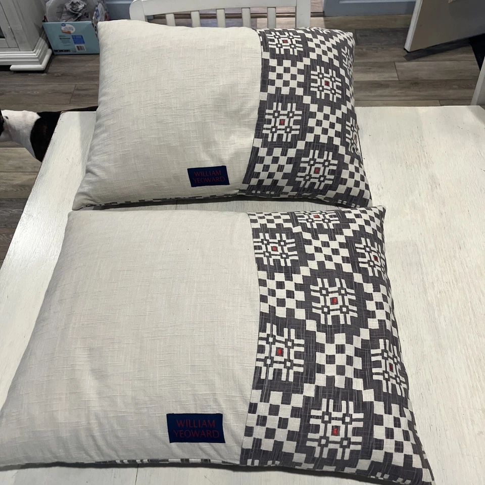 Designer William Yeoward Pillows￼ Pillow Covers Set Of 2 ￼Geometric Check - Image 3 of 4