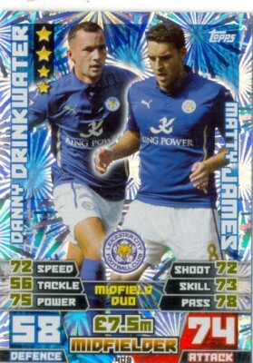 2014-2015 TOPPS MATCH ATTAX Extra Forward Duo - Leicester City Nugent & Vardy