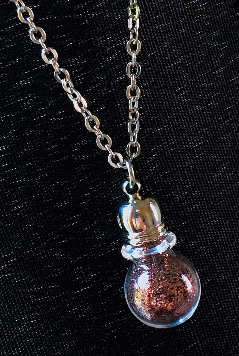 Glitter Dust Necklace Mini Glass Bottle Potion Vial on 17