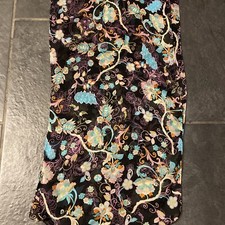 Beautiful Oblong Scarf With Flowers  Vines Purple, Pink, Orange, Teal