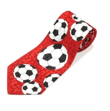 DINO ROMARO Soccer Ball Team Sports Red Men's Neck Tie