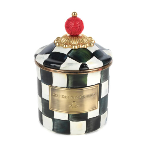 MacKenzie-Childs Nuevo con Etiquetas Courtly Check Bote de Esmalte DEMI 4"" Dia, 3,75""H - Imagen 2 de 5