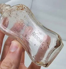 Rare Vintage POTTER AND MOORE Miniature Clear Glass Bottle perfume